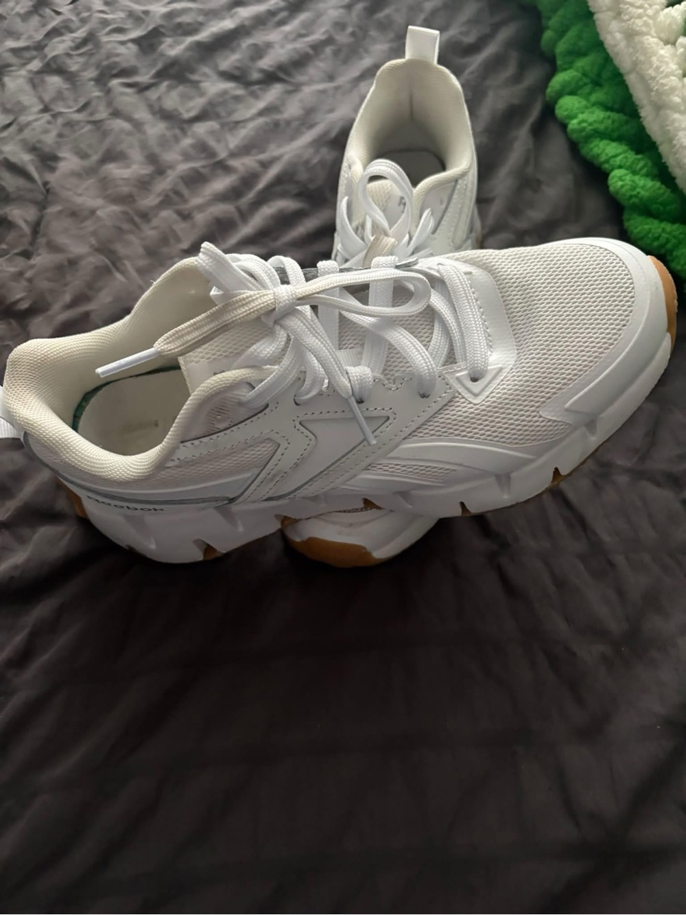 Women's White Lace-Up Athletic Sneakers with Gum Outsole